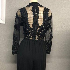 Vintage 70s 80s FELIX ARBEO Lillie Rubin Illusion Lace Cocktail Dress